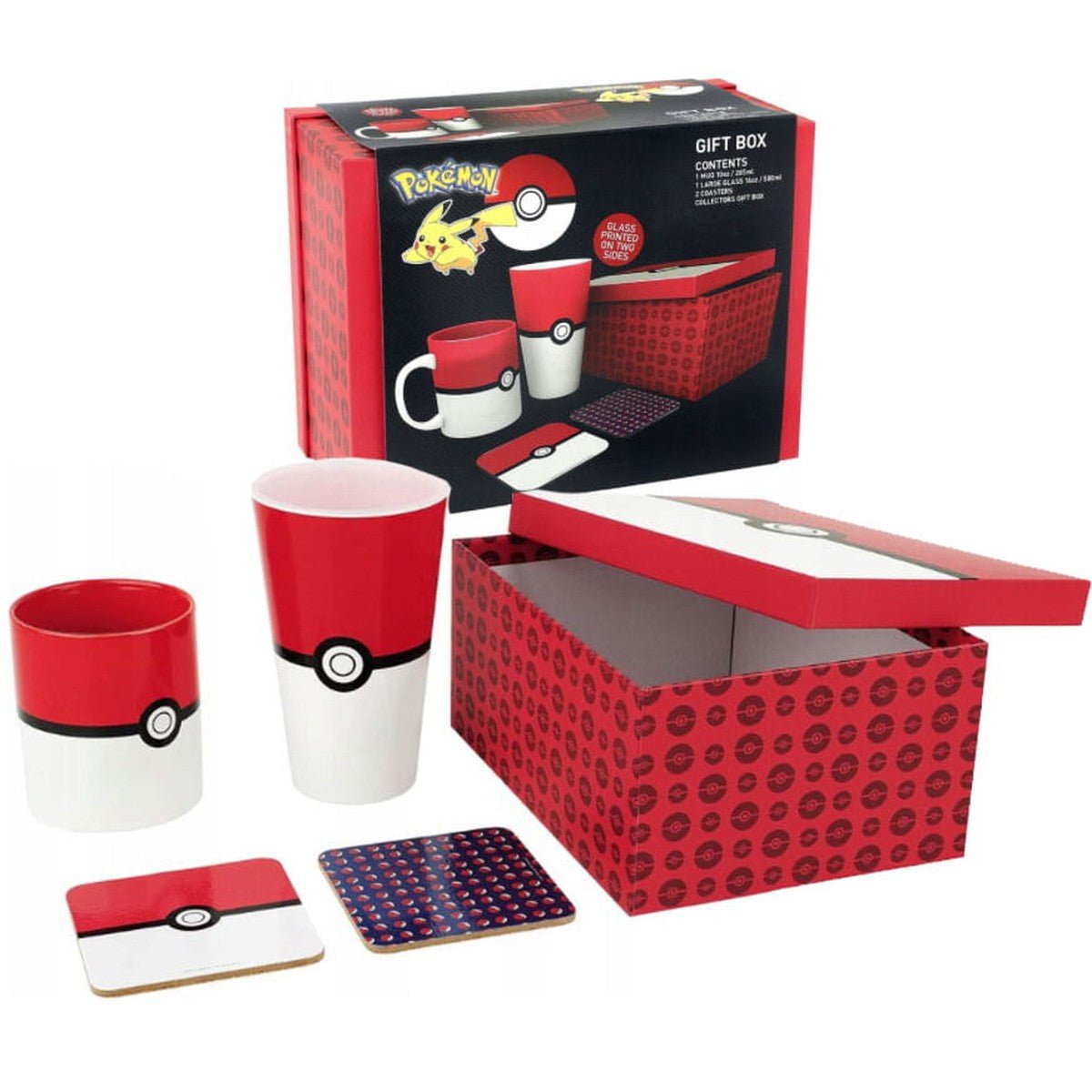 Zestaw prezentowy Pokemon - Szklanka, Kubek, Podstawka
