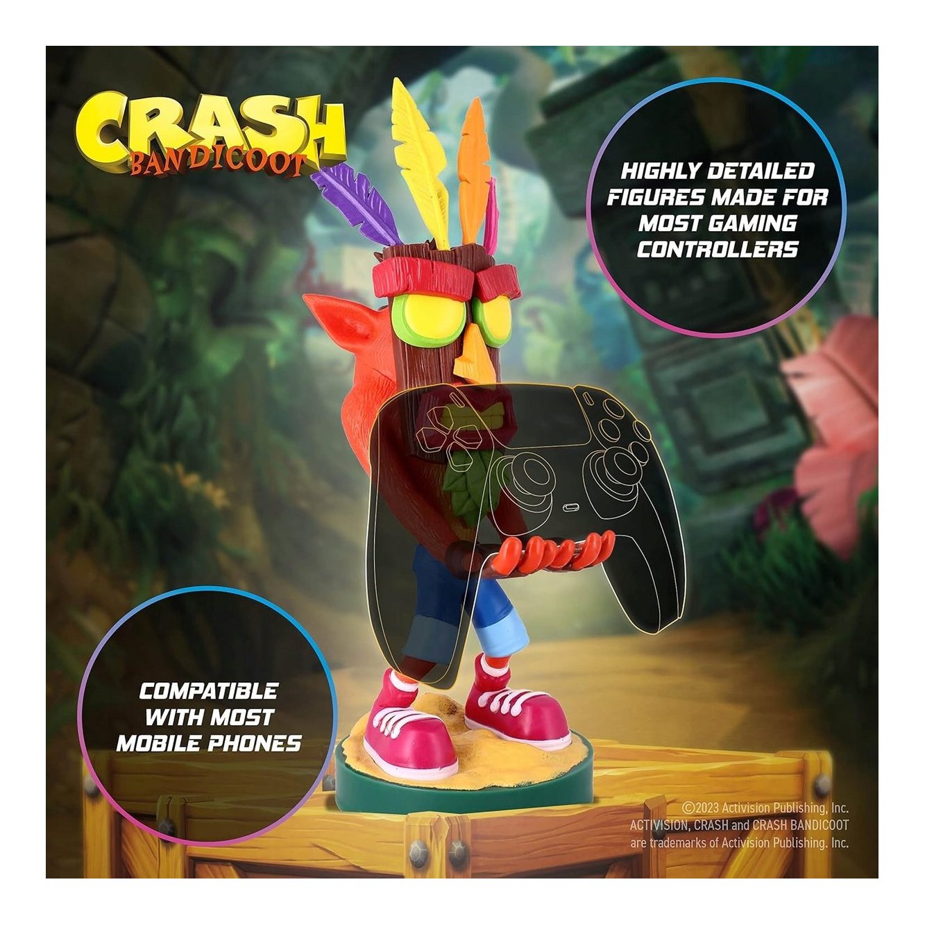 Crash Bandicoot Aku Aku stojak na pad i telefon 24 cm