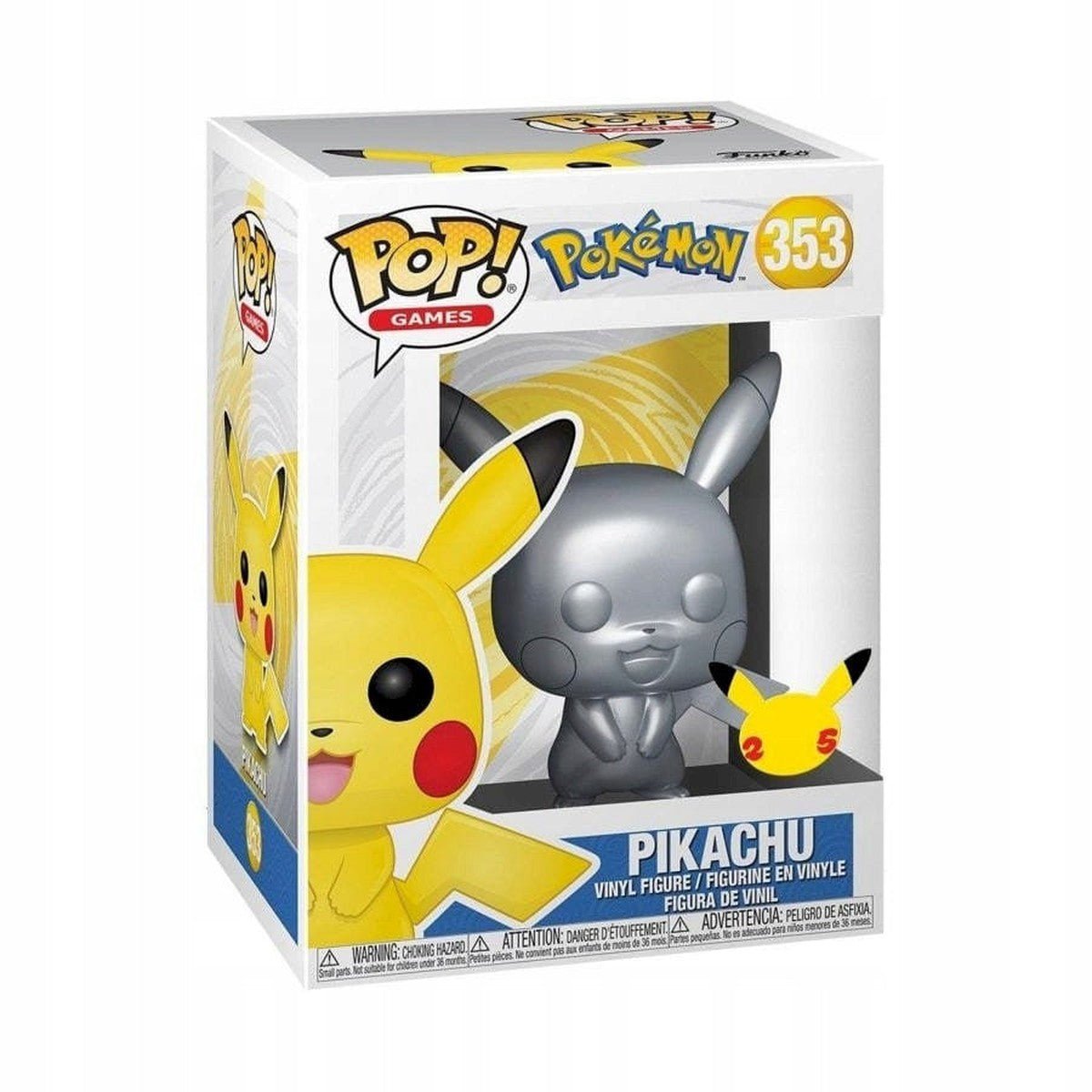 Figurka Kolekcjonerska Funko POP! POKEMON Pikachu - 353 Silver