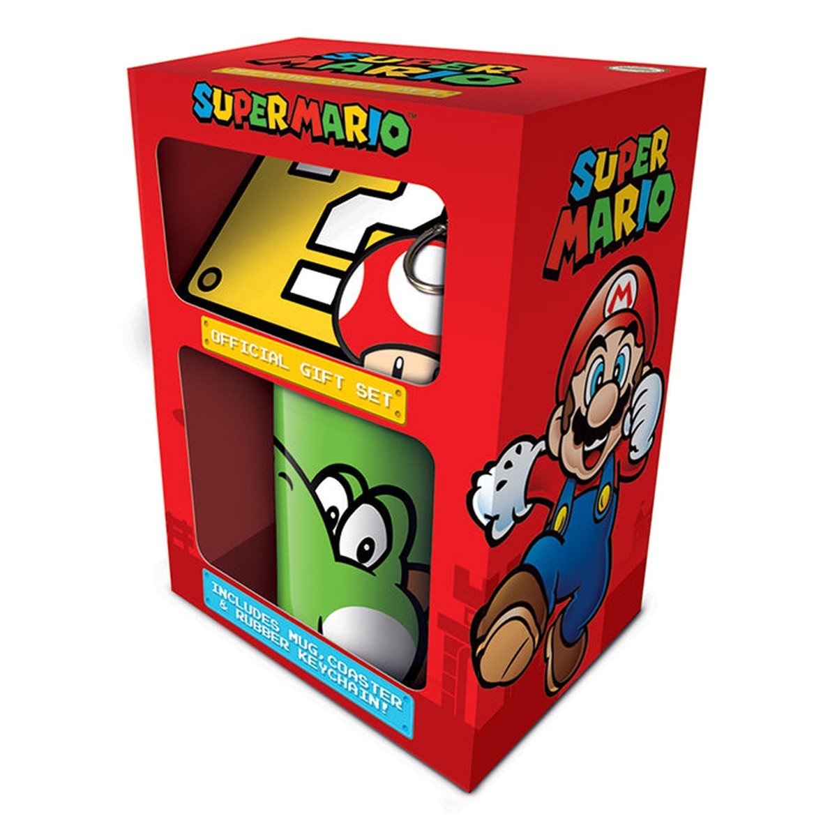 Super Mario Zestaw Prezentowy - Kubek Podkładka Brelok
