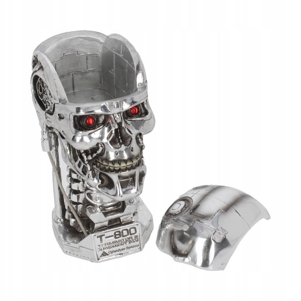 Pojemnik Terminator 2 T-800 — otwarty schowek i zdjęta pokrywa