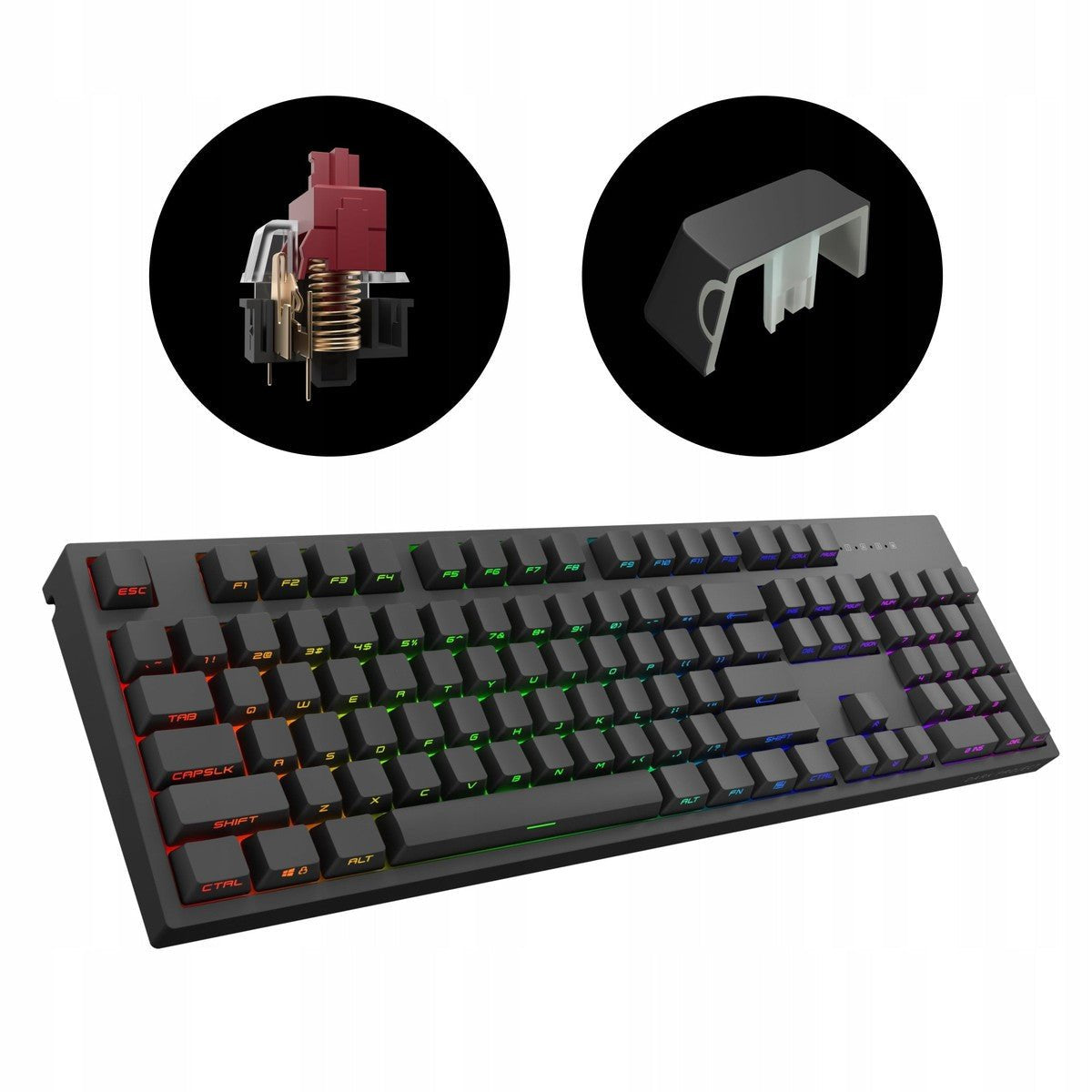 Klawiatura Mechaniczna Dark Project - Pro KD104 ABS Gateron Optical 2.0 Red