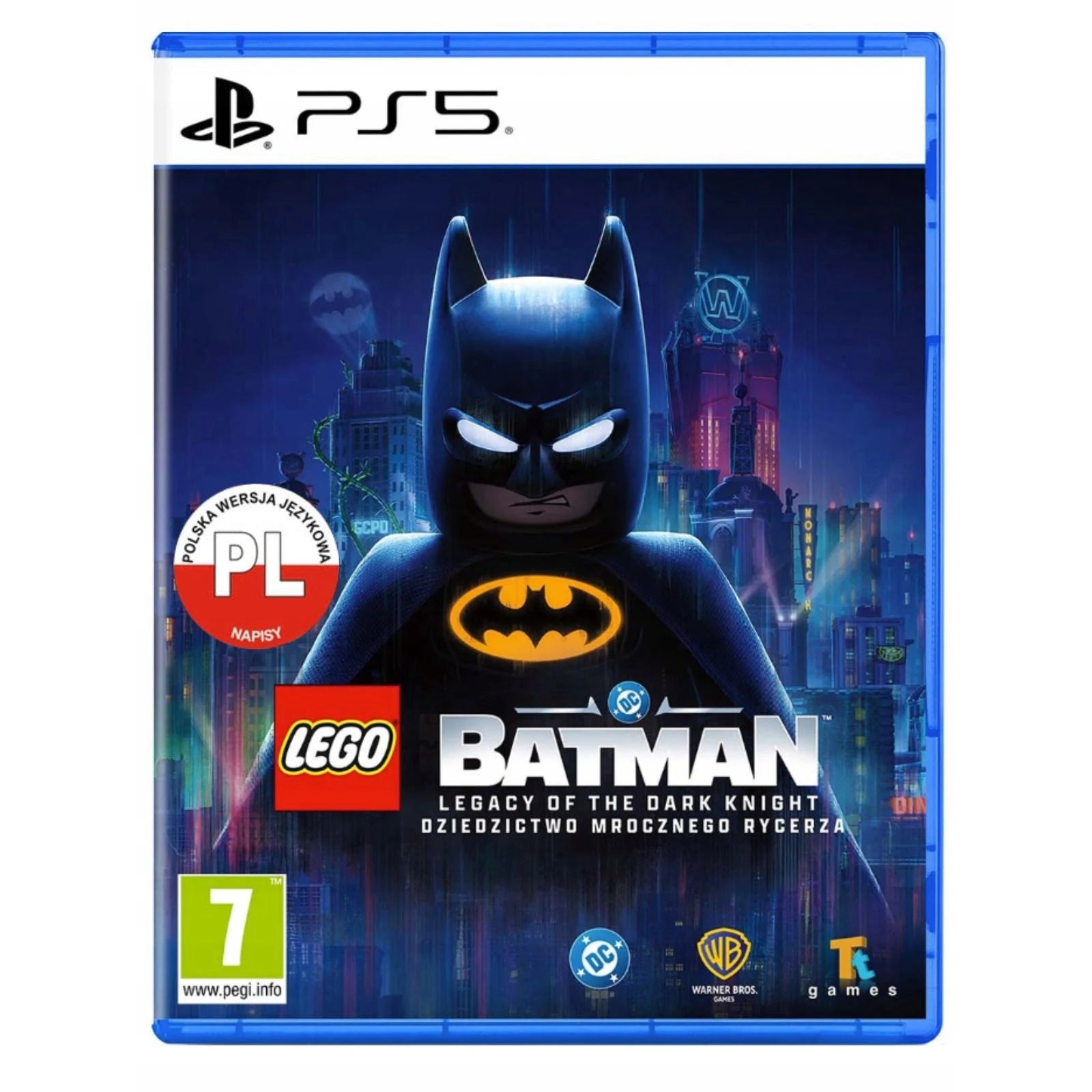 LEGO Batman Legacy of the Dark Knight PS5 - okładka gry pudełkowej PL